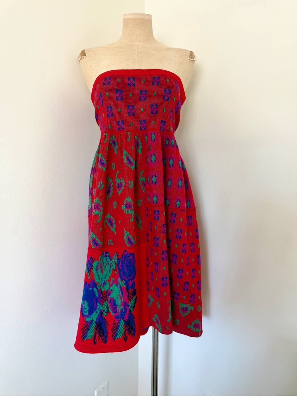 Vintage 1980s Adrienne Vittadini Knit Skirt/ dress